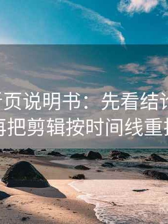 韩漫屋折页说明书：先看结论过硬吗，再把剪辑按时间线重排