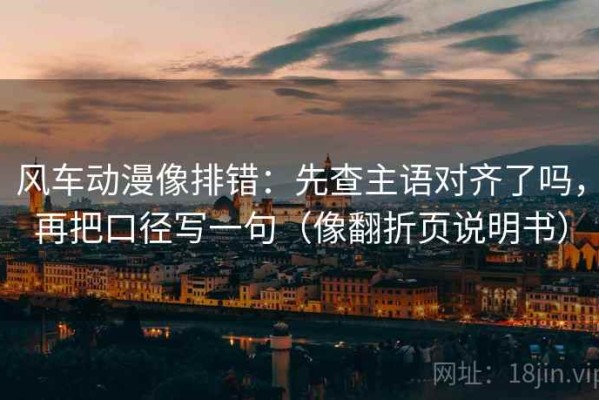 风车动漫像排错：先查主语对齐了吗，再把口径写一句（像翻折页说明书）