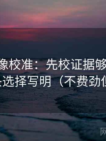 age动漫像校准：先校证据够用吗，再把镜头选择写明（不费劲但管用）