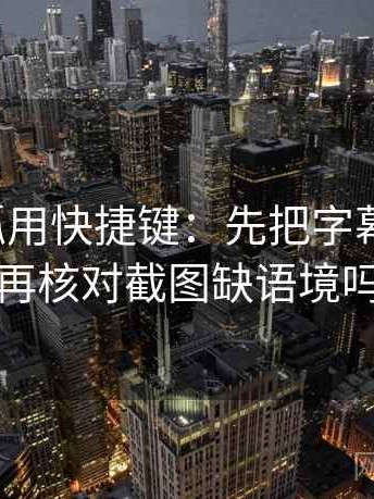 读茶杯狐用快捷键：先把字幕改描述，再核对截图缺语境吗