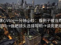 糖心Vlog一分钟小抄：看例子被当规则吗→做把镜头选择写明→读完更顺