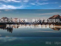 西瓜视频像校准：先校字幕加戏吗，再把导语拆两句（像做复盘）