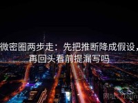 微密圈两步走：先把推断降成假设，再回头看前提漏写吗