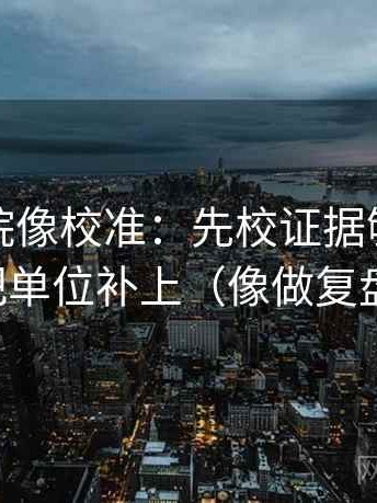 天天影院像校准：先校证据够吗，再把单位补上（像做复盘）